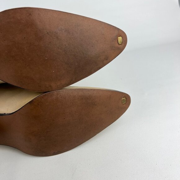 Laredo Womens Cream Leather Western Cowboy Boots Star Studded Strap size 10M - Picture 14 of 16